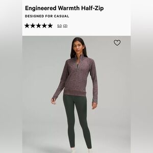 Lululemon Black Engineered warmth half zip with merino wool.